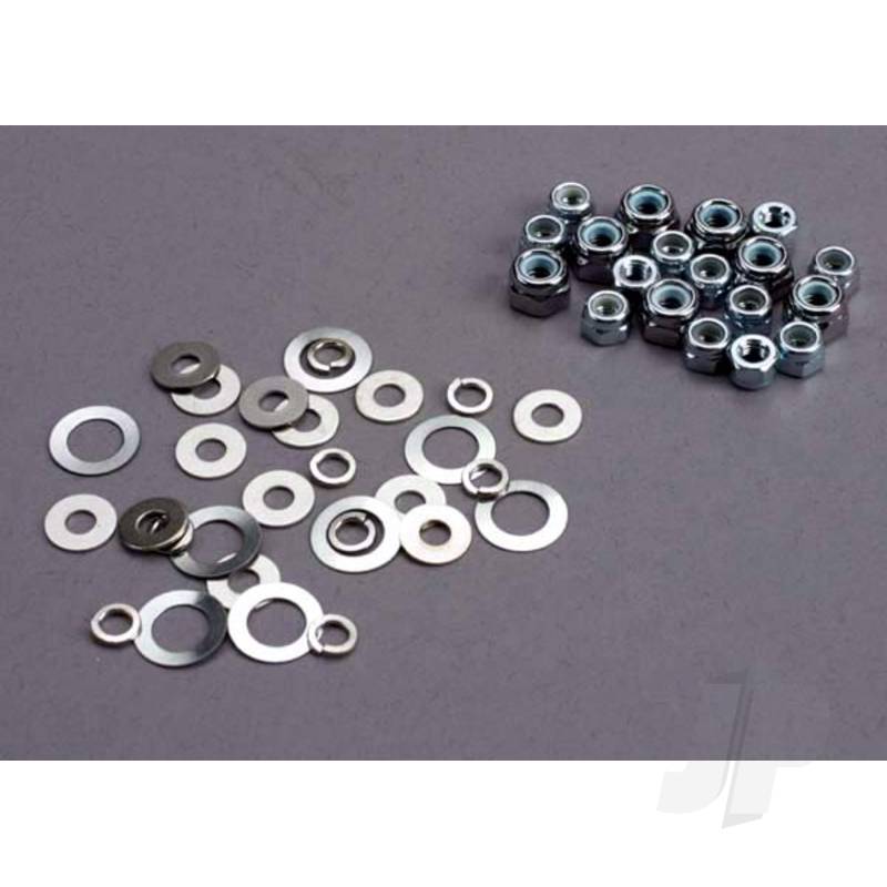 Traxxas Nut Set, Lock Nuts (3Mm (11) And 4Mm (7 Pcs)) &amp; Washer Set (TRX1252)