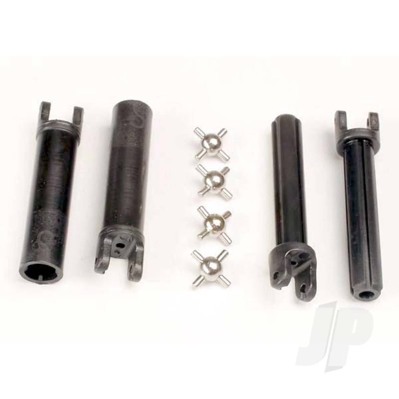 Traxxas Half Shafts, Long Truck (External-Splined (2 Pcs) &amp; Internal-Splined (2 Pcs) / Metal U-Joints (4 Pcs) (TRX1951)