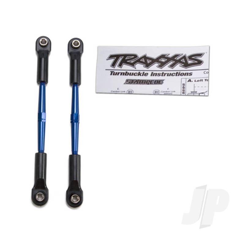 Traxxas Turnbuckles, Aluminium (Blue-Anodised), Toe Links, 61Mm (2 Pcs) (Assembled With Rod Ends &amp; Hollow Balls) (Fits Stampede) (Requires 5Mm Aluminium Wrench #5477) (TRX2336A)