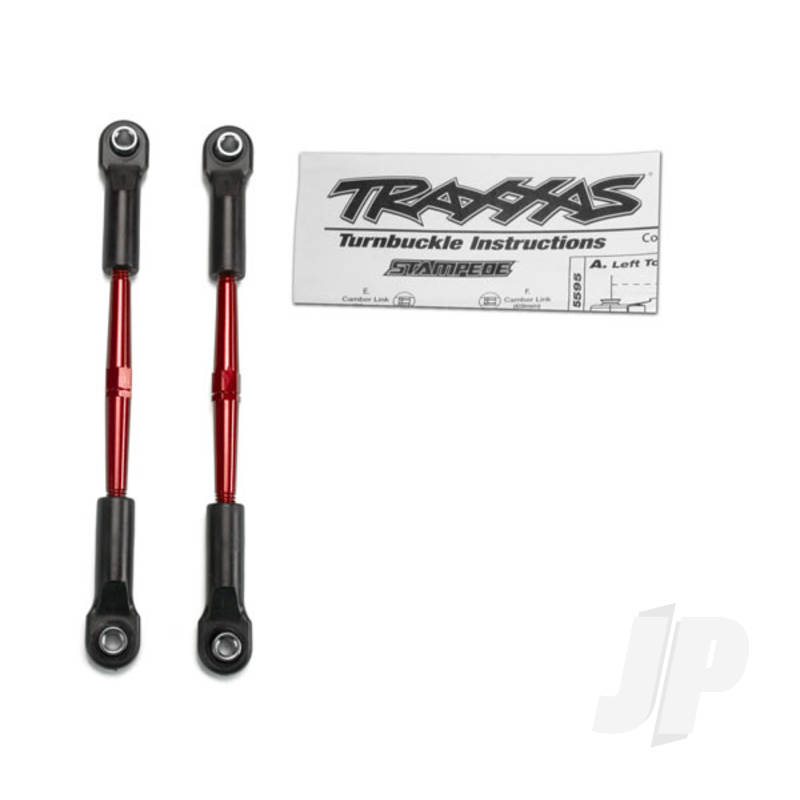 Traxxas Turnbuckles, Aluminium (Red-Anodised), Toe Links, 61Mm (2 Pcs) (Assembled With Rod Ends &amp; Hollow Balls) (Fits Stampede) (Requires 5Mm Aluminium Wrench #5477) (TRX2336X)