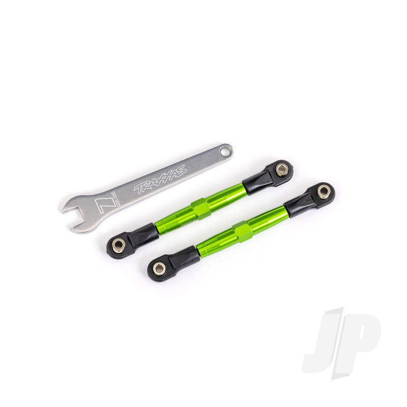 Traxxas Toe Links, Front (Tubes Green-Anodised, 7075-T6 Aluminium, Stronger Than Titanium) (2) (Assembled With Rod Ends And Hollow Balls)/ Aluminium Wrench (1) (Fits Drag Slash) (TRX2445G)