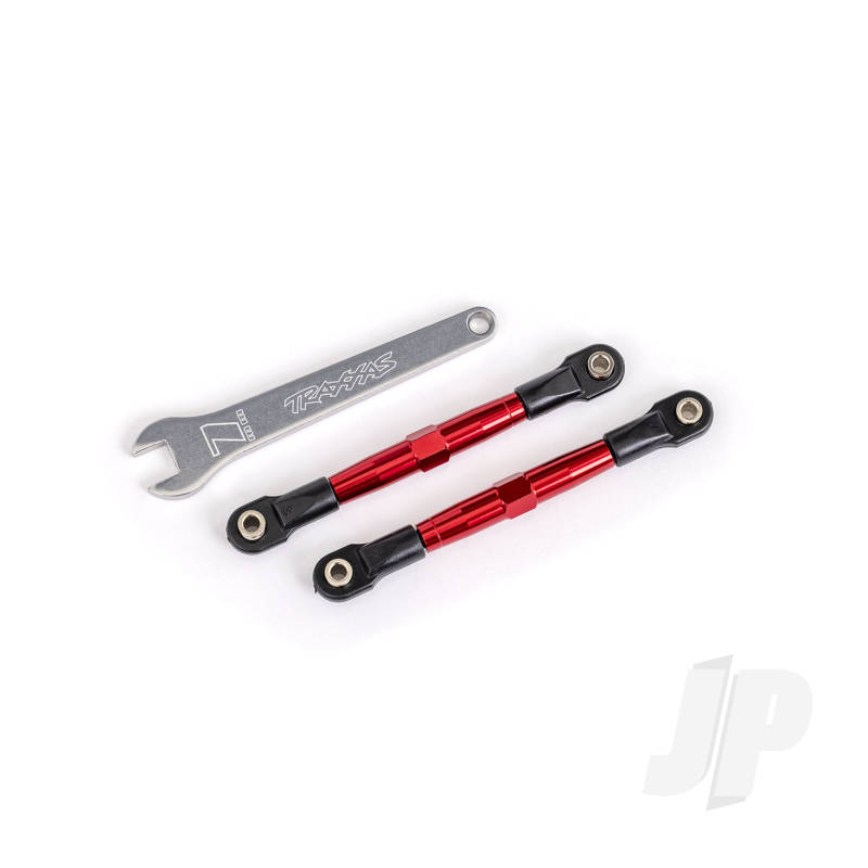 Traxxas Toe Links, Front (Tubes Red-Anodised, 7075-T6 Aluminium, Stronger Than Titanium) (2) (Assembled With Rod Ends And Hollow Balls)/ Aluminium Wrench (1) (Fits Drag Slash) (TRX2445R)