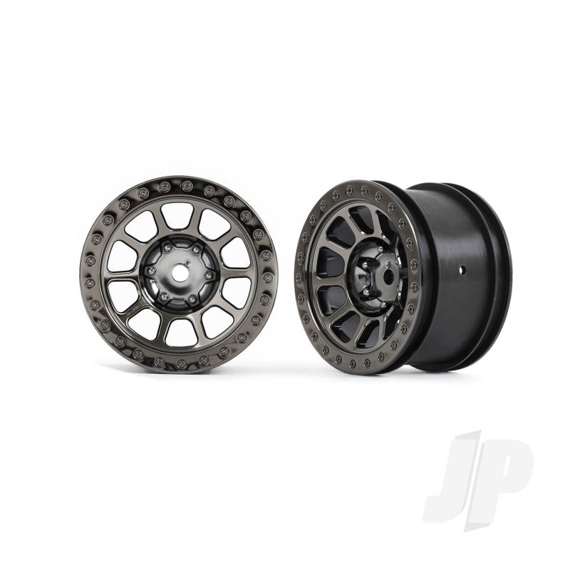 Traxxas Wheels, 2.2&#039; (Black Chrome) (2) (Bandit Rear) (TRX2480A)
