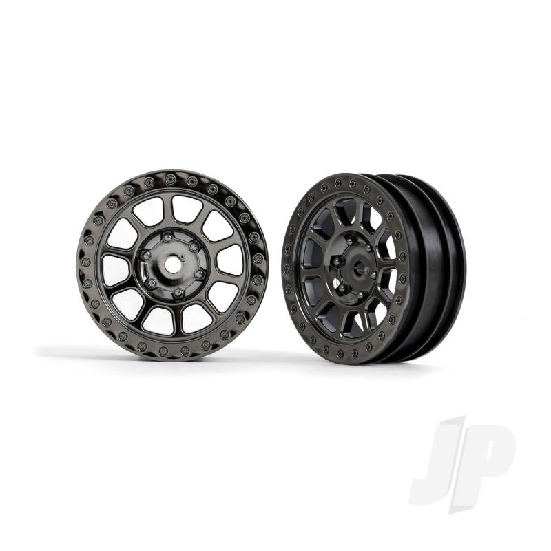 Traxxas Wheels, 2.2&#039; (Black Chrome) (2) (Bandit Front) (TRX2481A)