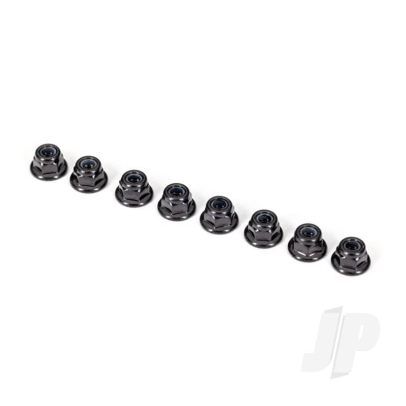 Traxxas Nuts, 3Mm Nylon Locking, Flanged, Black (8) (TRX2744X)