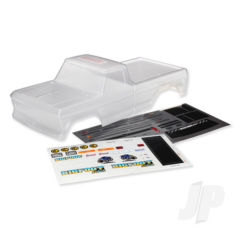 Traxxas Body, Bigfoot No. 1, Officially Licensed Replica (Clear, Requires Painting) / Window Masks / Decal Sheet (TRX3660)