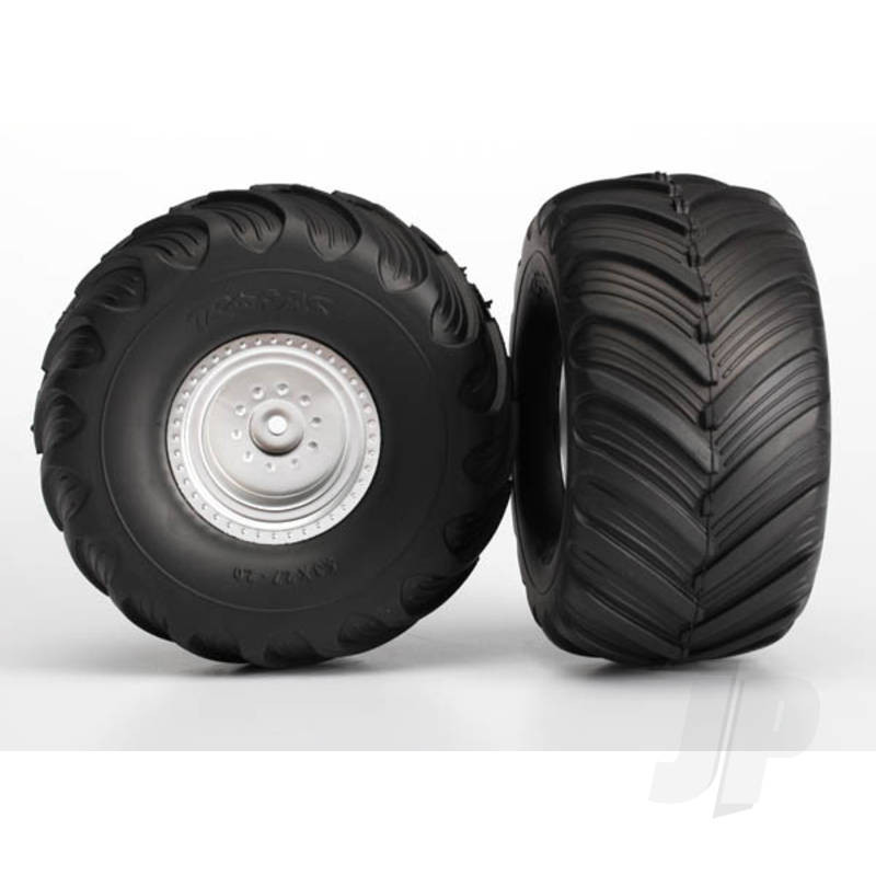 Traxxas Tyres And Wheels, Assembled Glued Terra Groove Dual Profile Tyres (2Wd Electric Rear) (2 Pcs) (TRX3665)