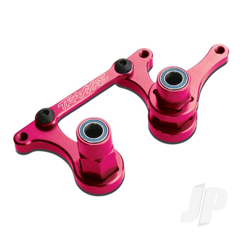 Traxxas Steering Bellcranks, Drag Link (Pink-Anodised 6061-T6 Aluminium) / 5X8Mm Ball Bearings (4 Pcs) / Hardware (Assembled) (TRX3743P)