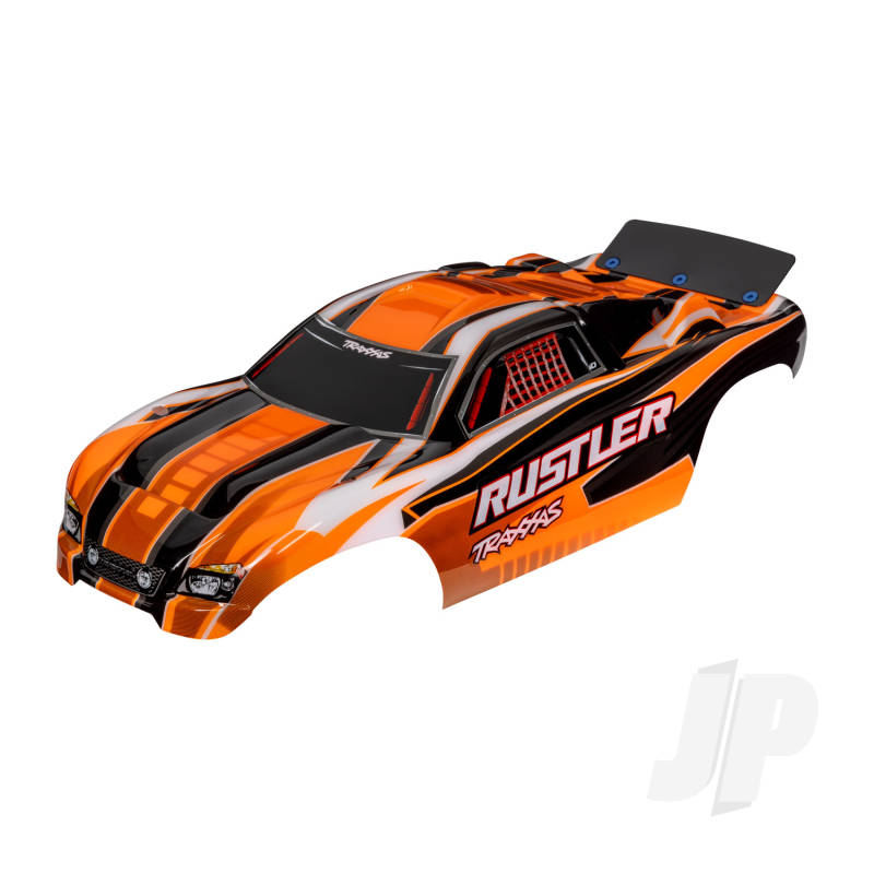 Traxxas Body, Rustler (Also Fits Rustler Vxl), Orange (Painted, Decals Applied, Assembled With Wing) (TRX3750T)
