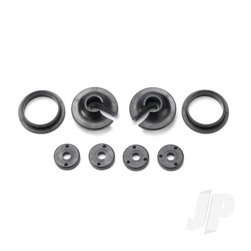 Traxxas Spring Retainers, Upper &amp; Lower (2 Pcs) / Piston Head Set (2-Hole (2 Pcs) / 3-Hole (2 Pcs)) (TRX3768)