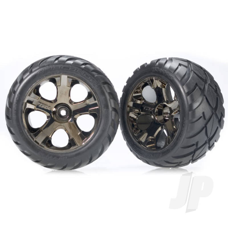 Traxxas Tyres And Wheels, Assembled Glued Anaconda Tyres (Nitro Rear / Electric Front) (1 Left, 1 Right) (TRX3776A)