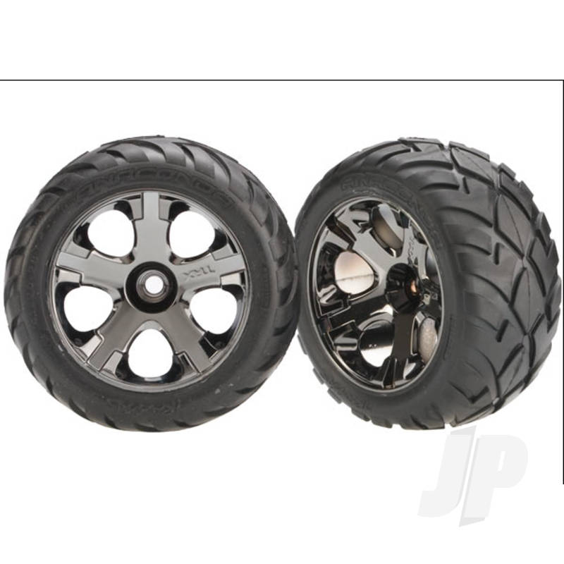 Traxxas Tyres And Wheels, Assembled Glued Anaconda Tyres (Nitro Front) (1 Left, 1 Right) (TRX3777A)