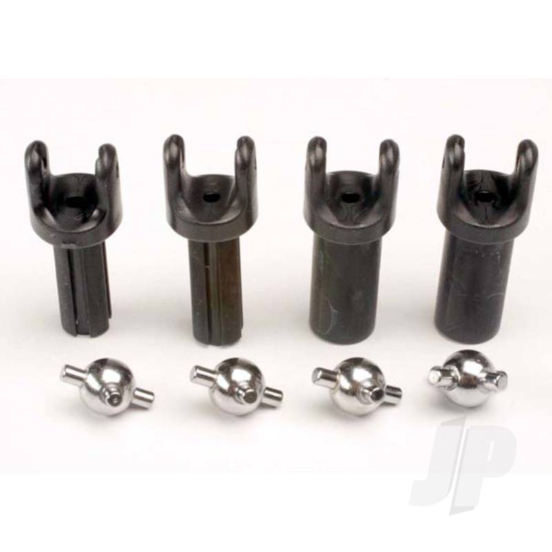 Traxxas Half Shafts, Short (Heavy Duty) (External-Splined (2 Pcs) &amp; Internal-Splined (2 Pcs)) / Metal U-Joints (4 Pcs) (TRX4949X)