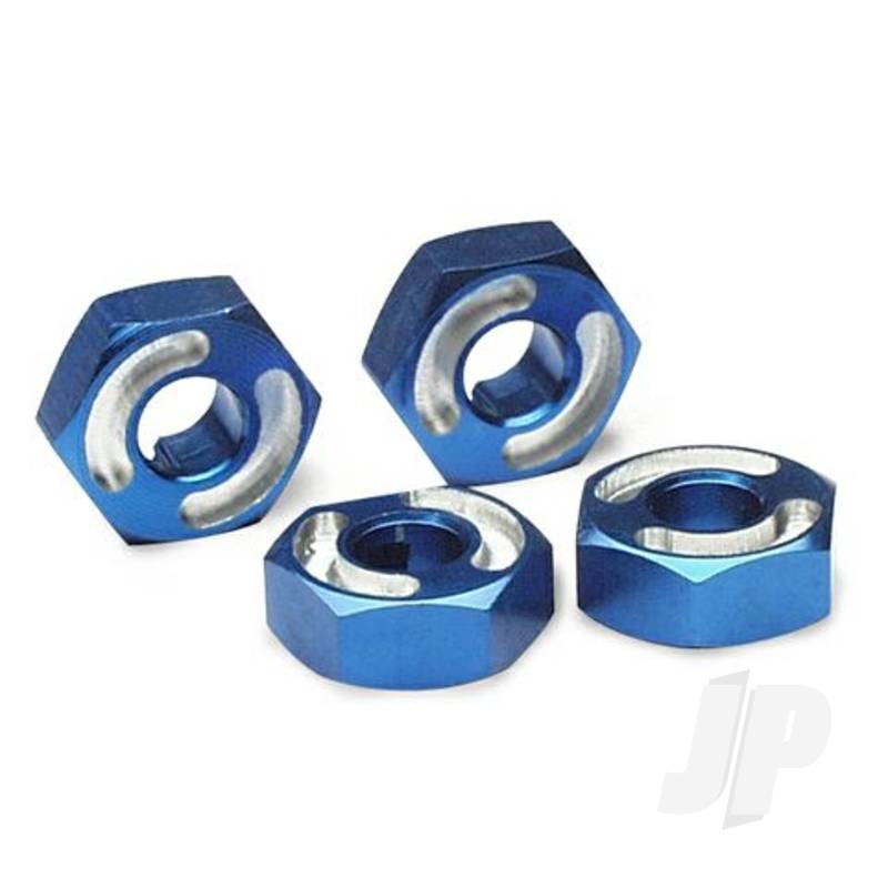 Traxxas Wheel Hubs, Hex, 6061-T6 Aluminium (Blue) (4 Pcs) / Axle Pins (2.5X10Mm) (4 Pcs) (TRX4954X)