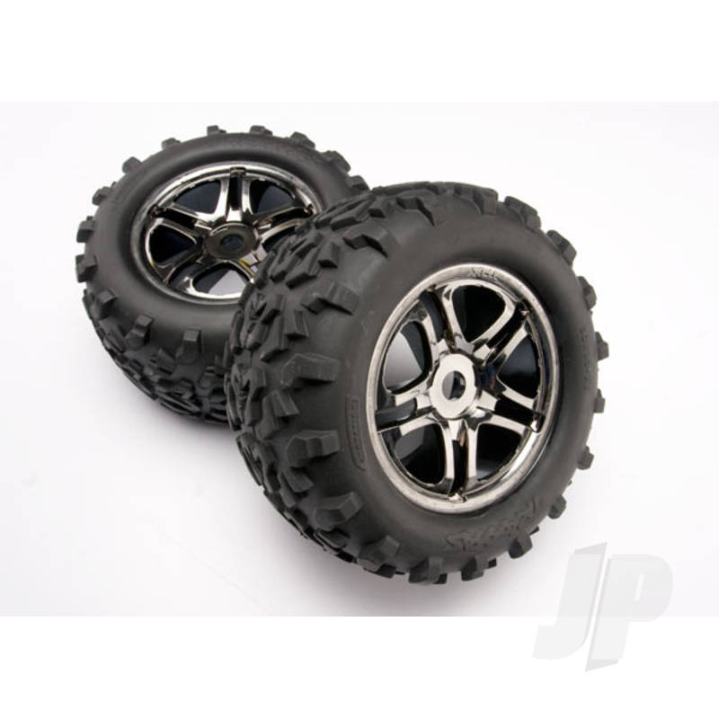 Traxxas Tyres And Wheels, Assembled Glued Maxx Tyres 6.3In (2 Pcs) (TRX4983A)
