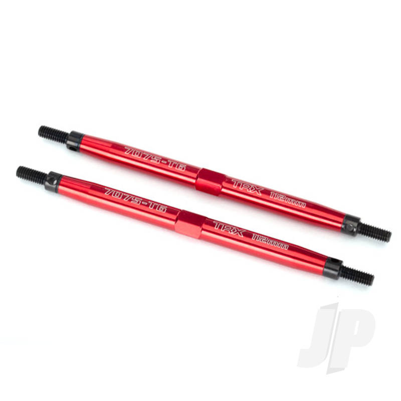 Traxxas Toe Links, Maxx (Tubes Red-Anodised, 7075-T6 Aluminium, Stronger Than Titanium) (112Mm, Front) (2 Pcs) / Rod Ends (4 Pcs) / Aluminium Wrench (1Pc) (For Maxx Models With Sealed Pivot Ball Suspension &amp; 3.8&#039;&#039; Wheels) (TRX5141R)