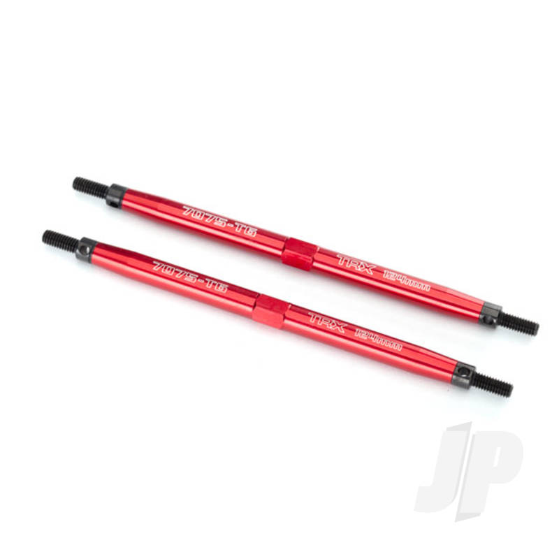 Traxxas Toe Links, Maxx (Tubes Red-Anodised, 7075-T6 Aluminium, Stronger Than Titanium) (124Mm, Rear) (2 Pcs) / Rod Ends (4 Pcs) / Aluminium Wrench (1Pc) (For Maxx Models With Sealed Pivot Ball Suspension &amp; 3.8&#039;&#039; Wheels) (TRX5143R)