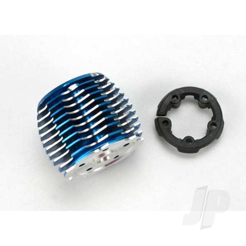 Traxxas Cooling Head, Powertune (Machined Aluminium, Blue-Anodised) (Trx 2.5 And 2.5R) / Head Protector (Plastic) (TRX5237)