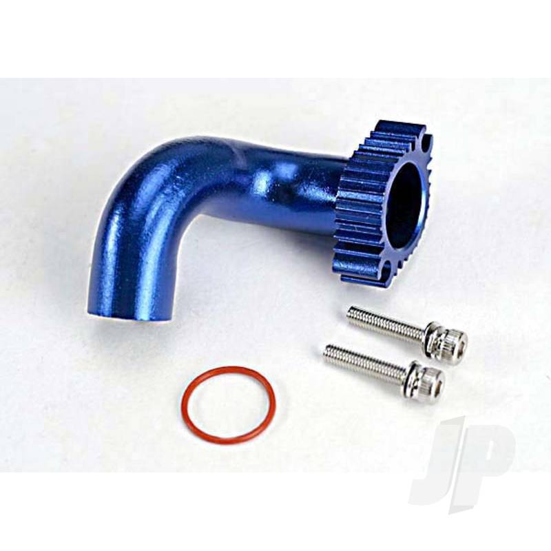 Traxxas Header, Blue-Anodised Aluminium (For Rear Exhaust Engines Only) (Trx 2.5, 2.5R, 3.3) (TRX5287)