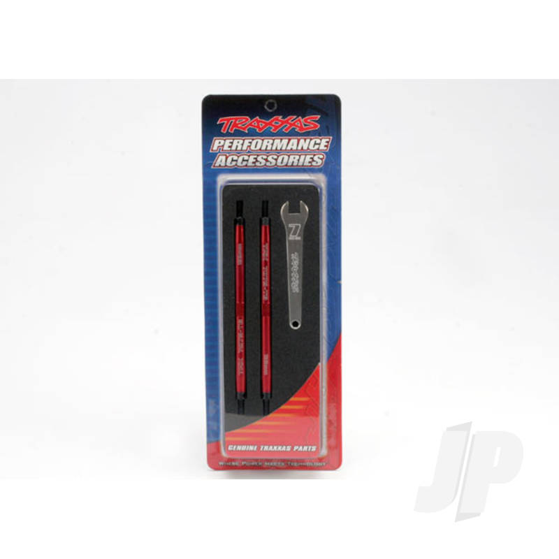 Traxxas Toe Links, Revo (Tubes Red-Anodised, 7075-T6 Aluminium, Stronger Than Titanium) (128Mm, Fits Front Or Rear) (2 Pcs) / Rod Ends, Rear (4 Pcs) / Rod Ends, Front (4 Pcs) / Aluminium Wrench (1Pc) (TRX5338R)