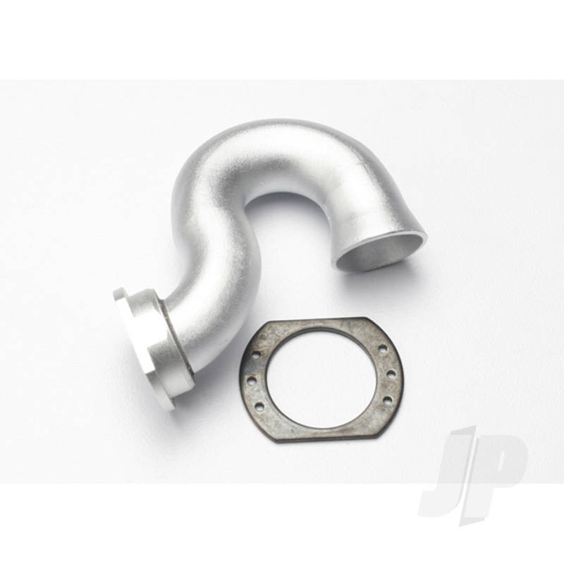 Traxxas Header, Exhaust (Tubular Aluminium, Silver-Anodised) / Spring Mount (Trx 2.5, 2.5R, 3.3) (TRX5340X)