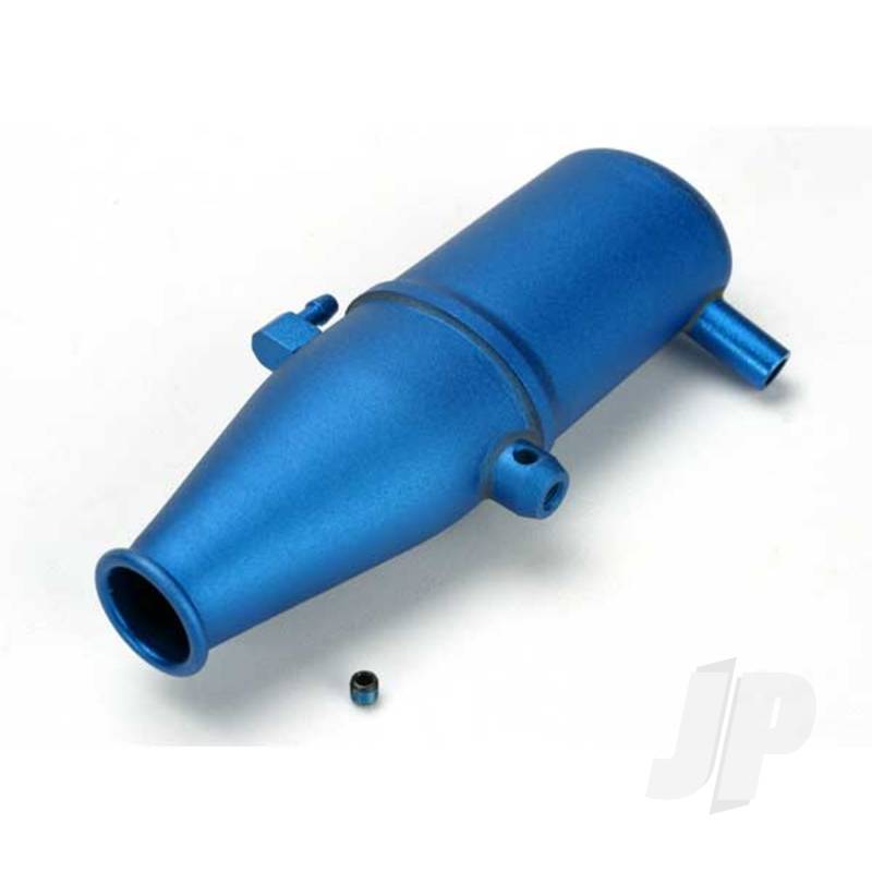 Traxxas Tuned Pipe, Aluminium, Blue-Anodised (Dual Chamber With Pressure Fitting) / 4Mm Gs (TRX5342)