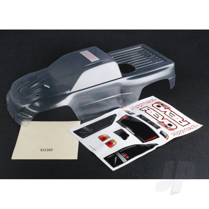 Traxxas Body, Revo 3.3 (Clear, Requires Painting) / Window, Lights, Grille Decal Sheet (TRX5387)