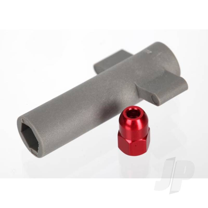 Traxxas Antenna Crimp Nut, Aluminium (Red-Anodised) / Antenna Nut Tools (TRX5526R)