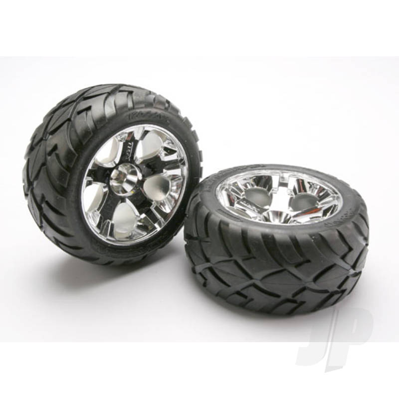 Traxxas Tyres And Wheels, Assembled Glued Anaconda Tyres (Nitro Rear / Electric Front) (1 Left, 1 Right) (TRX5576R)