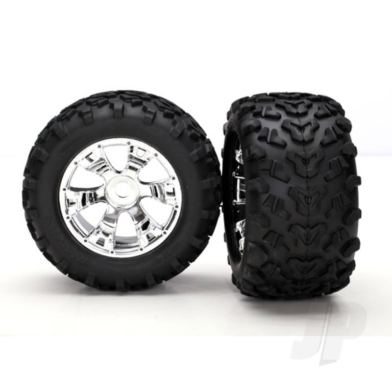 Traxxas Tyres And Wheels, Assembled Glued Maxx Tyres 6.3In Outer Diameter (2 Pcs) (TRX5674)
