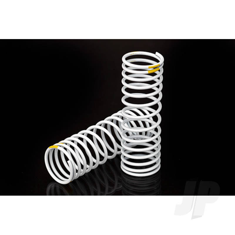 Traxxas Springs, Front (White) (Progressive, +20% Rate, Yellow Stripe) (2 Pcs) (TRX5856)
