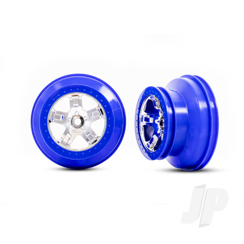 Traxxas Wheels, Sct Chrome, Blue Beadlock Style, Dual Profile (2.2ÃƒÆ’Ã¢â€œ Outer, 3.0ÃƒÆ’Ã¢â€œ Inner) (2) (2Wd Front Only) (TRX5870A)