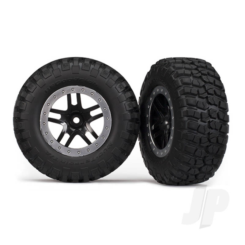 Traxxas Tyres And Wheels, Assembled Glued Bfgoodrich Mud-Terrain T / A Km2 Tyres (2 Pcs) (TRX5885)