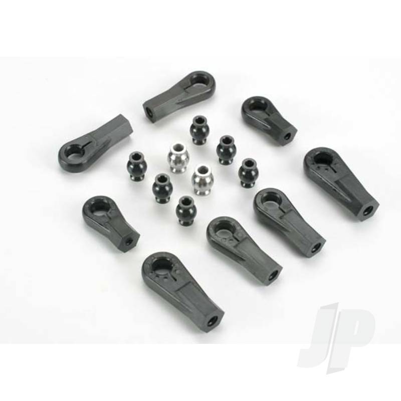 Traxxas Plastic Rod Ends (8 Pcs) (1 / 6 And 1 / 5 Scale) / Hollow Ball Connectors (8 Pcs) (6-Black, 2-Silver) (TRX6076)