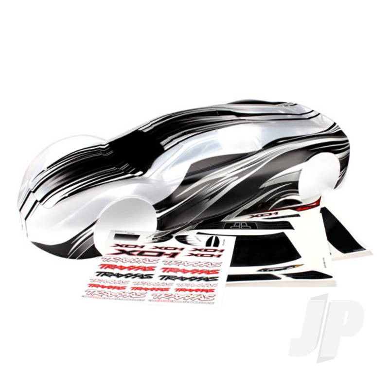 Traxxas Body, Xo-1, Prographix (Graphics Are Printed, Requires Paint &amp; Final Colour Application) / Wing / Wing Uprights (2 Pcs) / Washers (2 Pcs) / Decals (TRX6412)