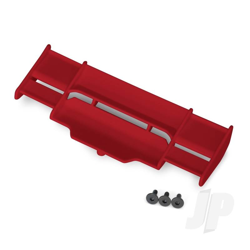 Traxxas Wing, Rustler 4X4 (Red) / 3X8 Fcs (3 Pcs) (TRX6721R)