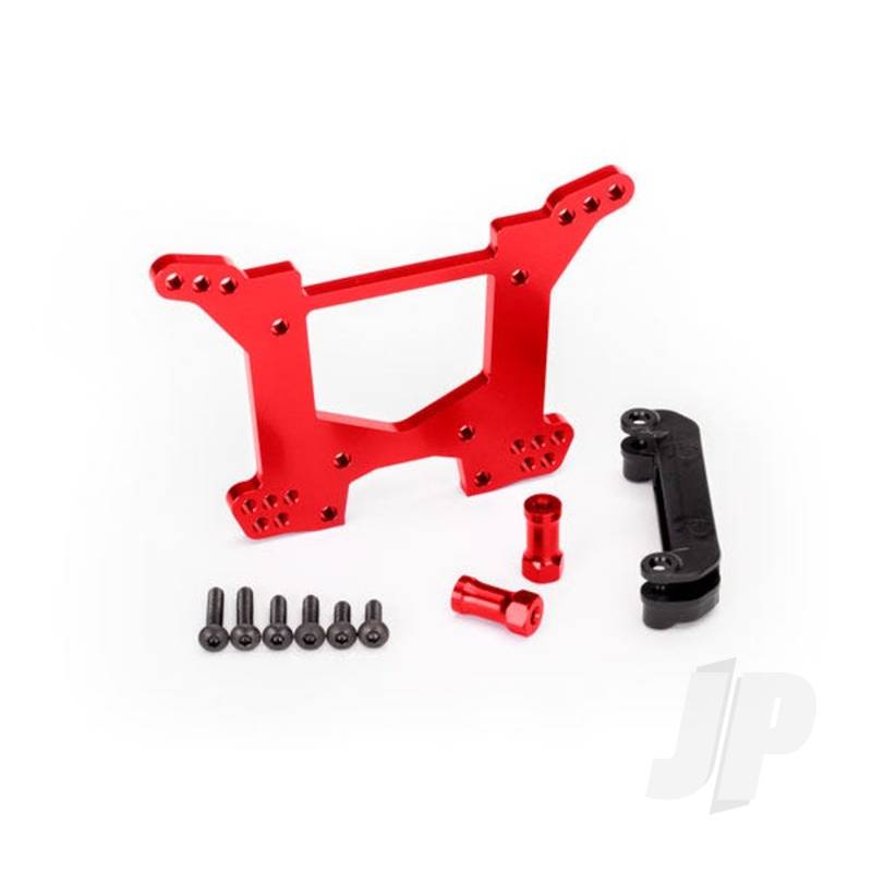 Traxxas Shock Tower, Rear, 7075-T6 Aluminium (Red-Anodised) (1Pc) / Body Mount Bracket (1Pc) (TRX6738R)