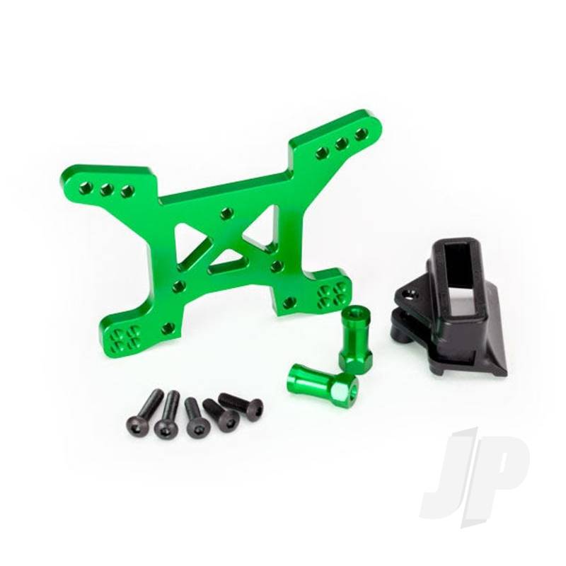 Traxxas Shock Tower, Front, 7075-T6 Aluminium (Green-Anodised) (1Pc) / Body Mount Bracket (1Pc) (TRX6739G)