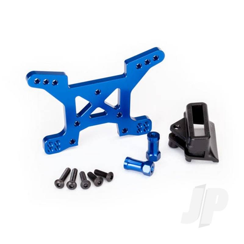 Traxxas Shock Tower, Front, 7075-T6 Aluminium (Blue-Anodised) (1Pc) / Body Mount Bracket (1Pc) (TRX6739X)