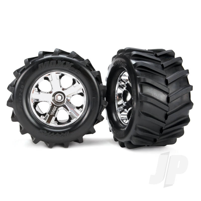 Traxxas Tyres And Wheels, Assembled Glued 2.8In Maxx Tyres (2 Pcs) (TRX6771)