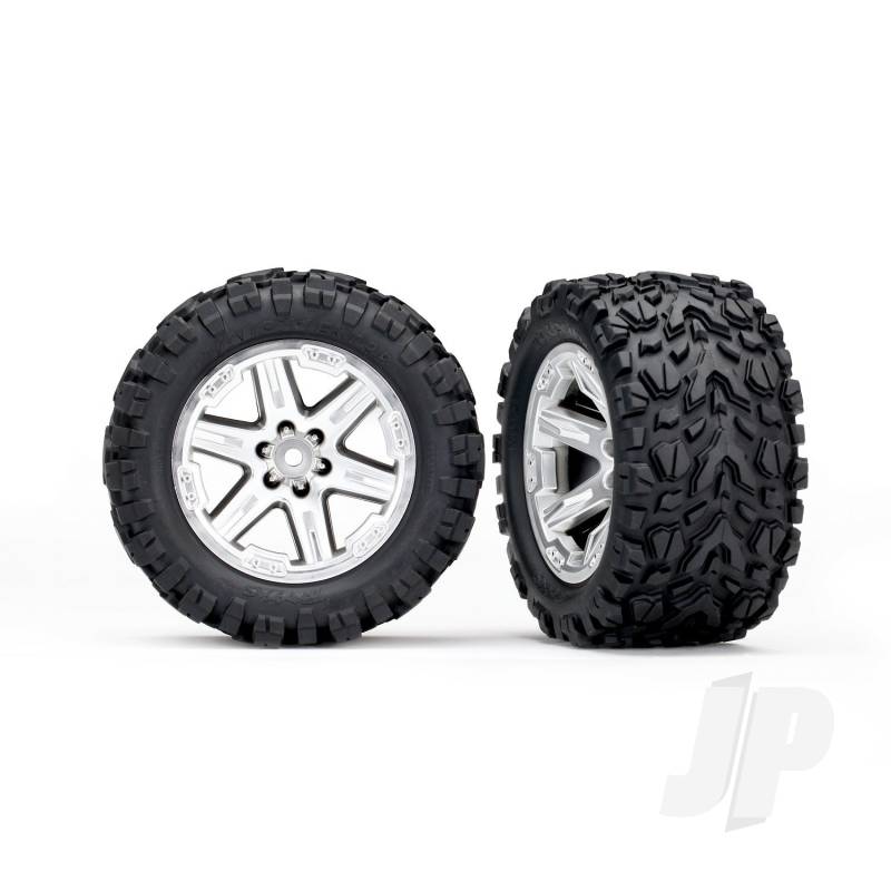 Traxxas Tyres And Chrome Wheels, Assembled / Glued (2.8In) (2 Pcs) (TRX6773R)