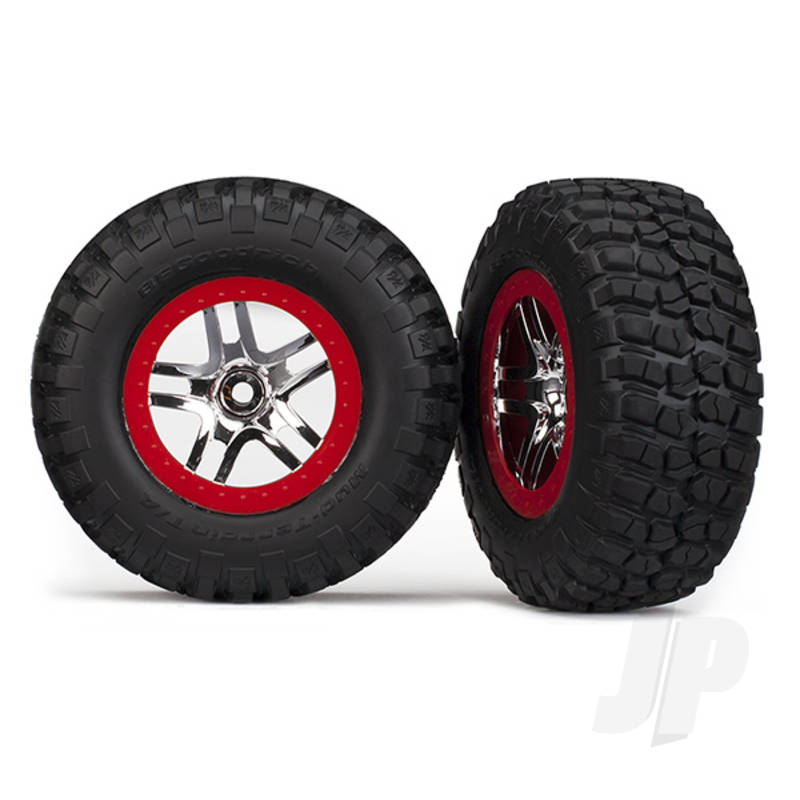 Traxxas Tyres And Wheels, Assembled Glued Bfgoodrich Mud-Terrain T / A Km2 Tyres (2 Pcs) (TRX6873R)