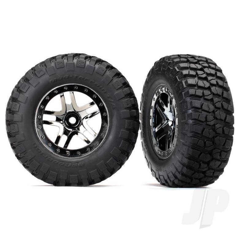 Traxxas Tyres And Wheels, Assembled Glued Bfgoodrich Mud-Terrain T / A Km2 Tyres (2 Pcs) (TRX6873T)