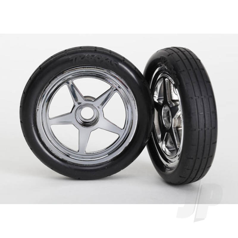 Traxxas Tyres And Wheels, Assembled Glued 5-Spoke (Front) (2 Pcs) (TRX6975)