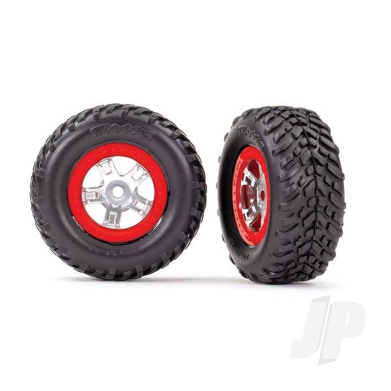 Traxxas Tyres And Wheels, Assembled Glued Sct Off-Road Racing Tyres (1 Each, Right And Left) (TRX7073A)