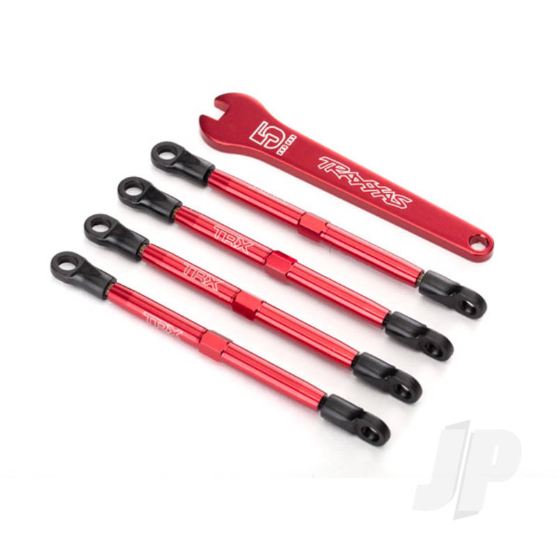 Traxxas Toe Links, Aluminium (Red-Anodised) (4 Pcs) (Assembled With Rod Ends And Threaded Inserts) (TRX7138X)