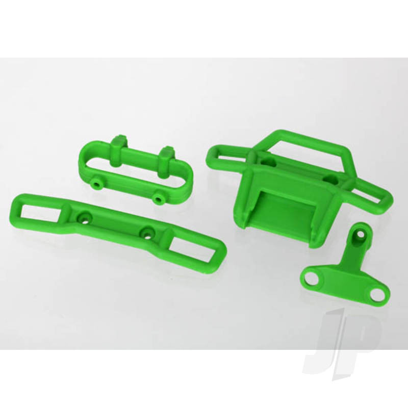 Traxxas Bumper, Front (1Pc), Rear (1Pc) / Bumper Support, Front (1Pc), Rear (1Pc) (Green) (TRX7236A)