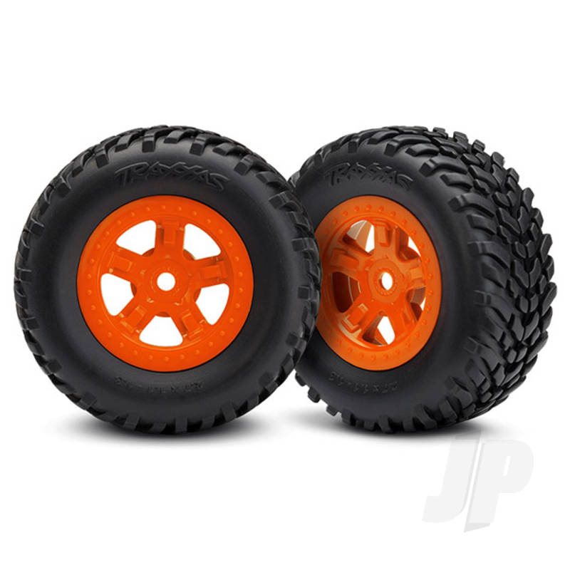 Traxxas Tyres And Wheels, Assembled Glued Sct Off-Road Racing Tyres (1 Each, Right And Left) (TRX7674A)