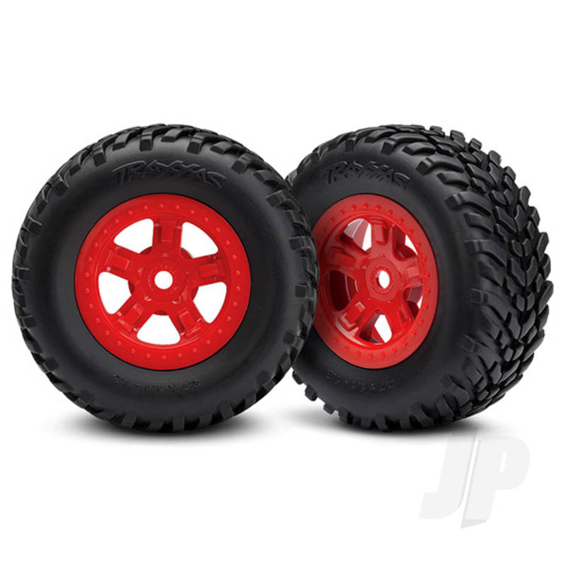 Traxxas Tyres And Wheels, Assembled Glued Sct Off-Road Racing Tyres (1 Each, Right And Left) (TRX7674R)