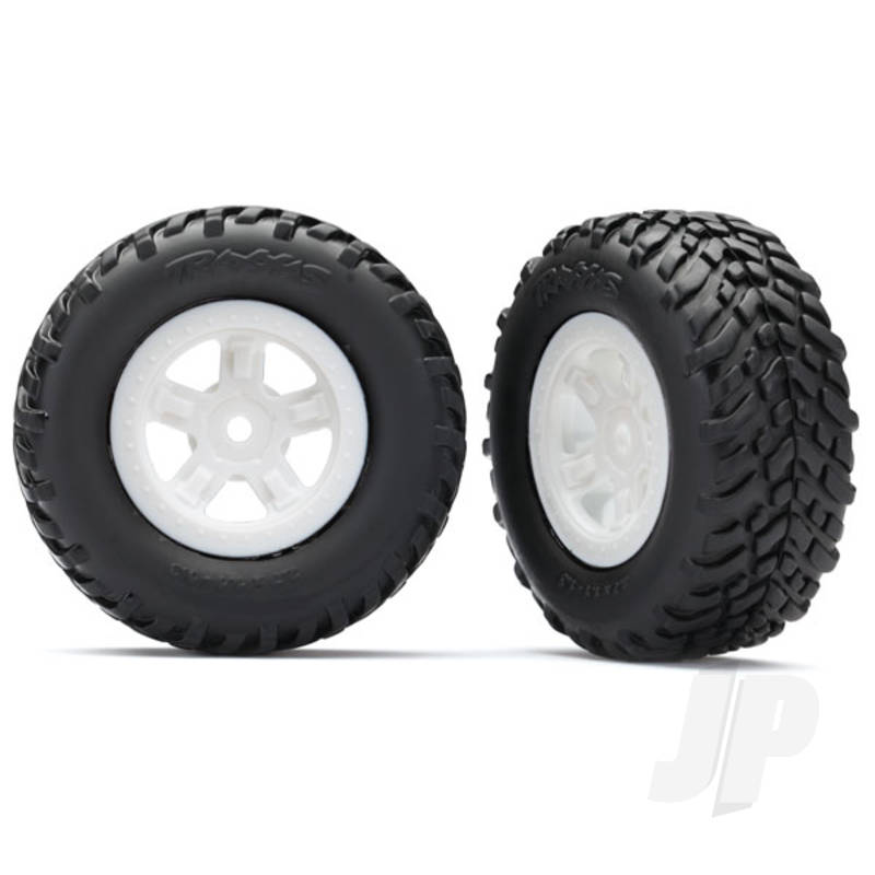 Traxxas Tyres And Wheels, Assembled Glued Sct Off-Road Racing Tyres (1 Each, Right And Left) (TRX7674X)